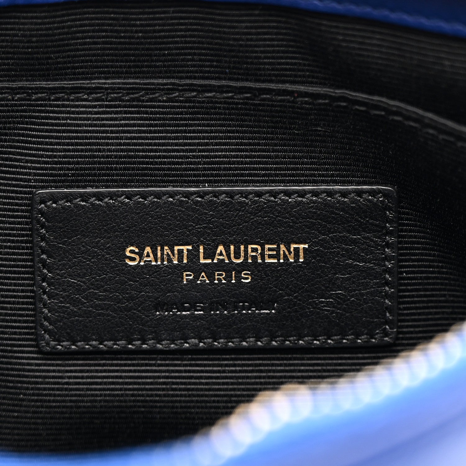 Saint Laurent Calfskin Monogram Phone Pouch Crossbody Bag Blue Majorelle 6 of 11