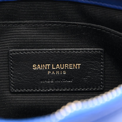 Saint Laurent Calfskin Monogram Phone Pouch Crossbody Bag Blue Majorelle 6 of 11
