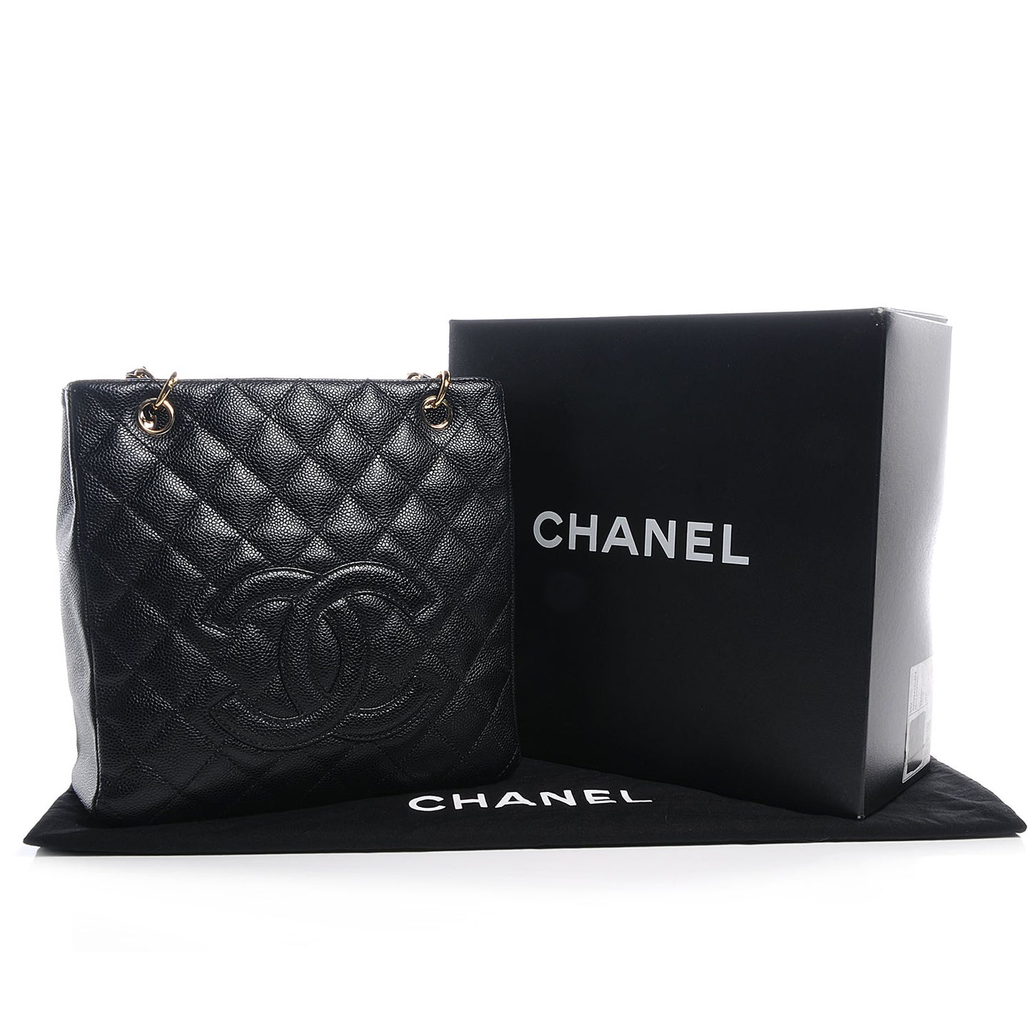 Caviar Petit Shopping Tote PST Black