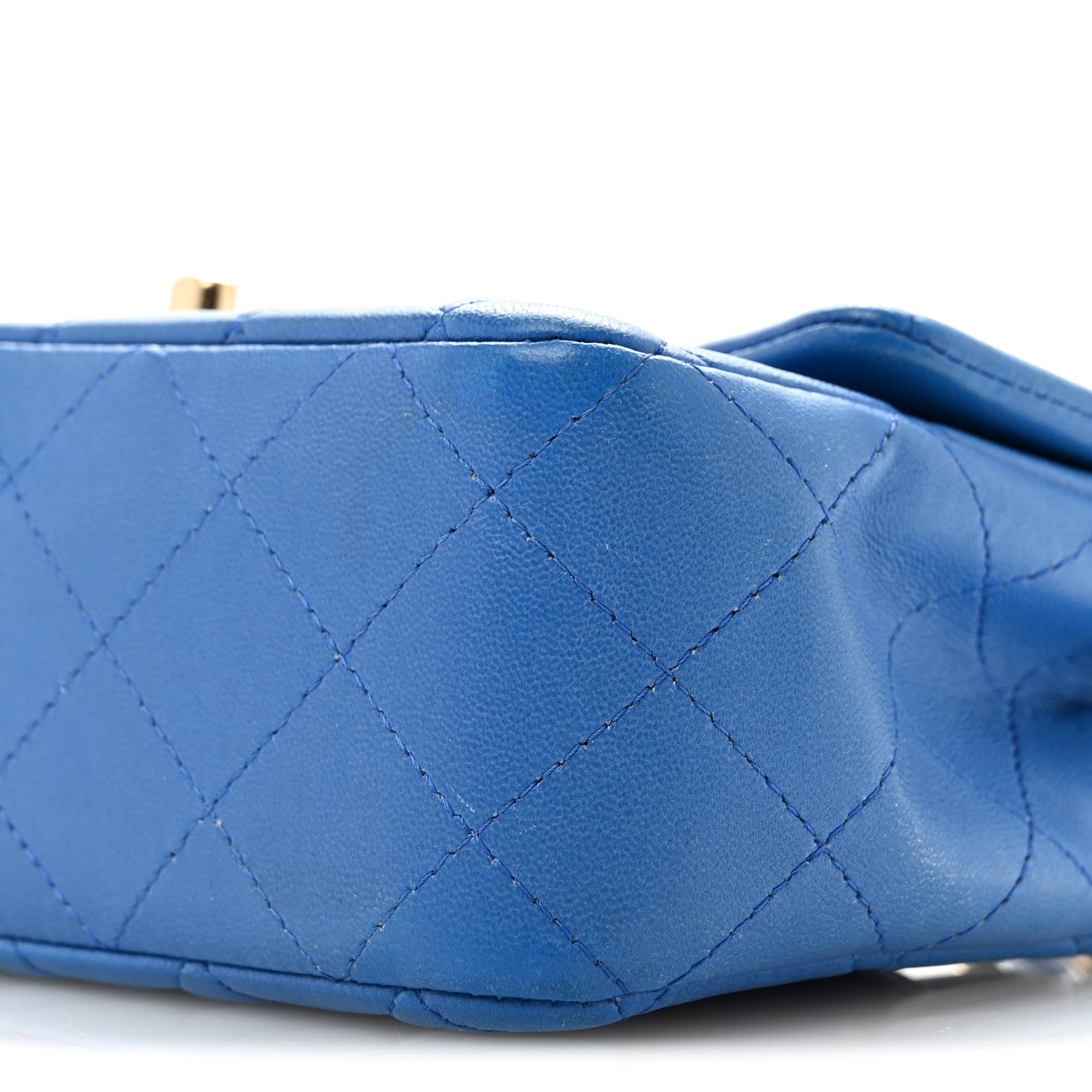 Chanel Lambskin Quilted Mini Rectangular Flap Blue 10 of 13