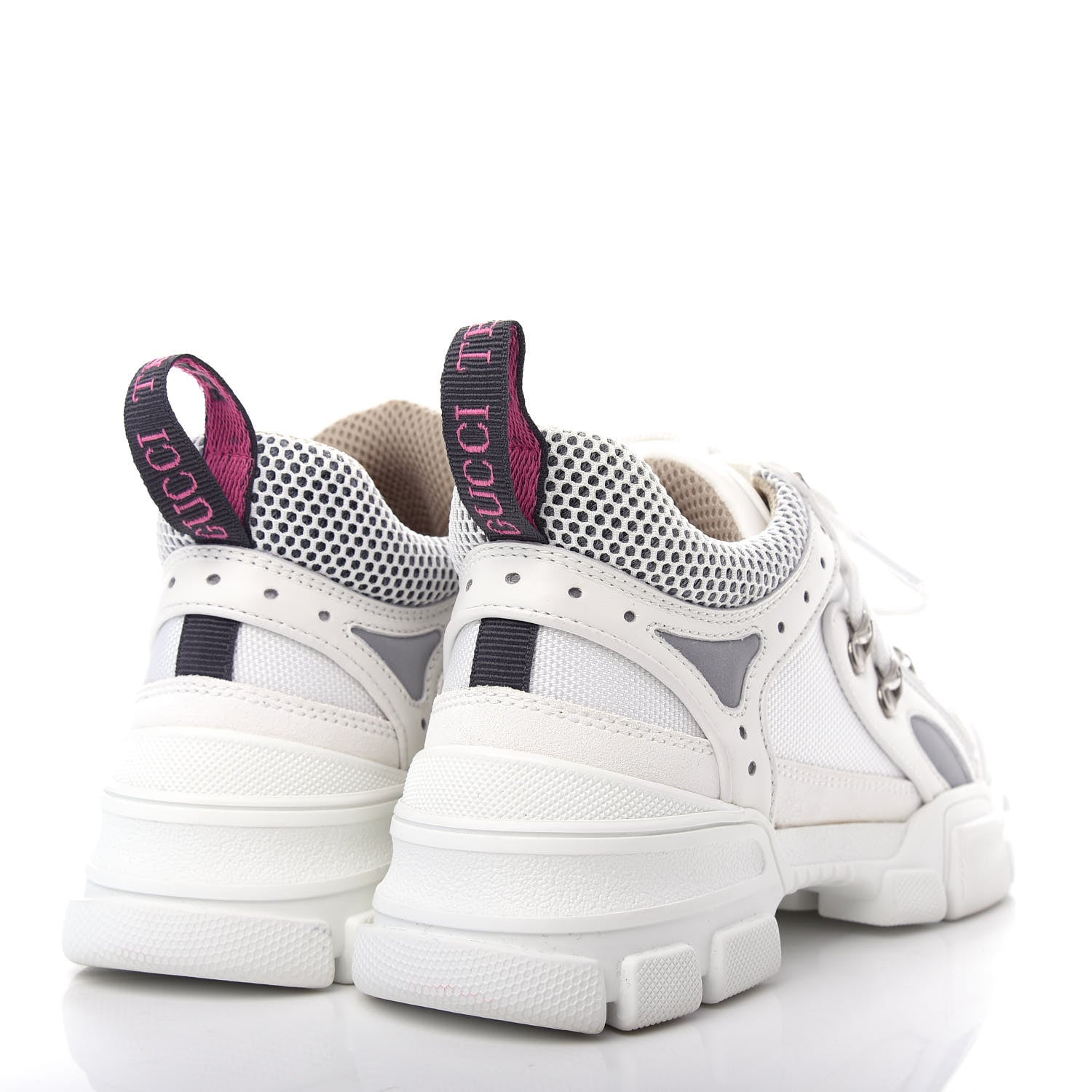 Gucci X SEGA Mesh Calfskin Suede Womens Flashtrek Sneakers 37.5 Great White 4 of 10