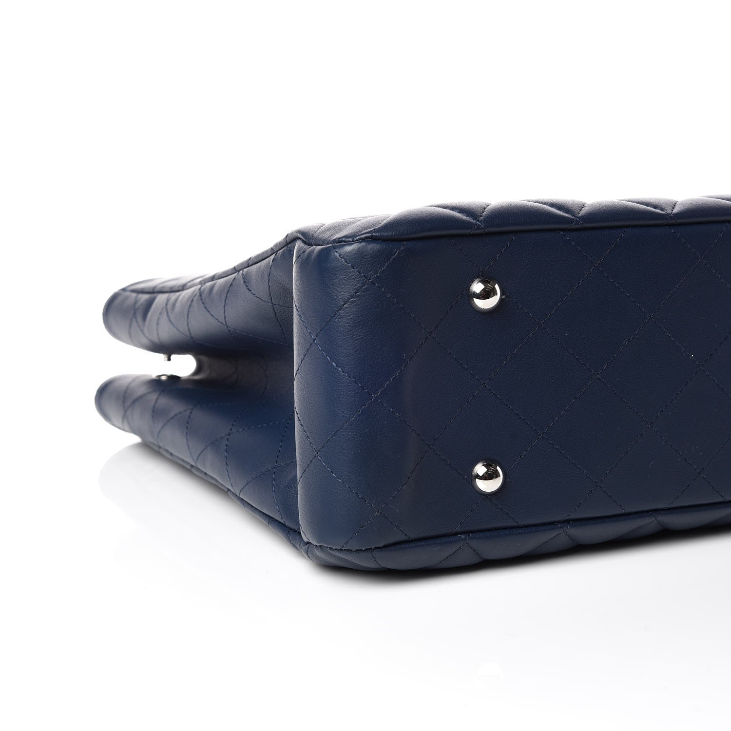 Chanel Lambskin Quilted Large Classic Shopping Tote Navy 5 of 9