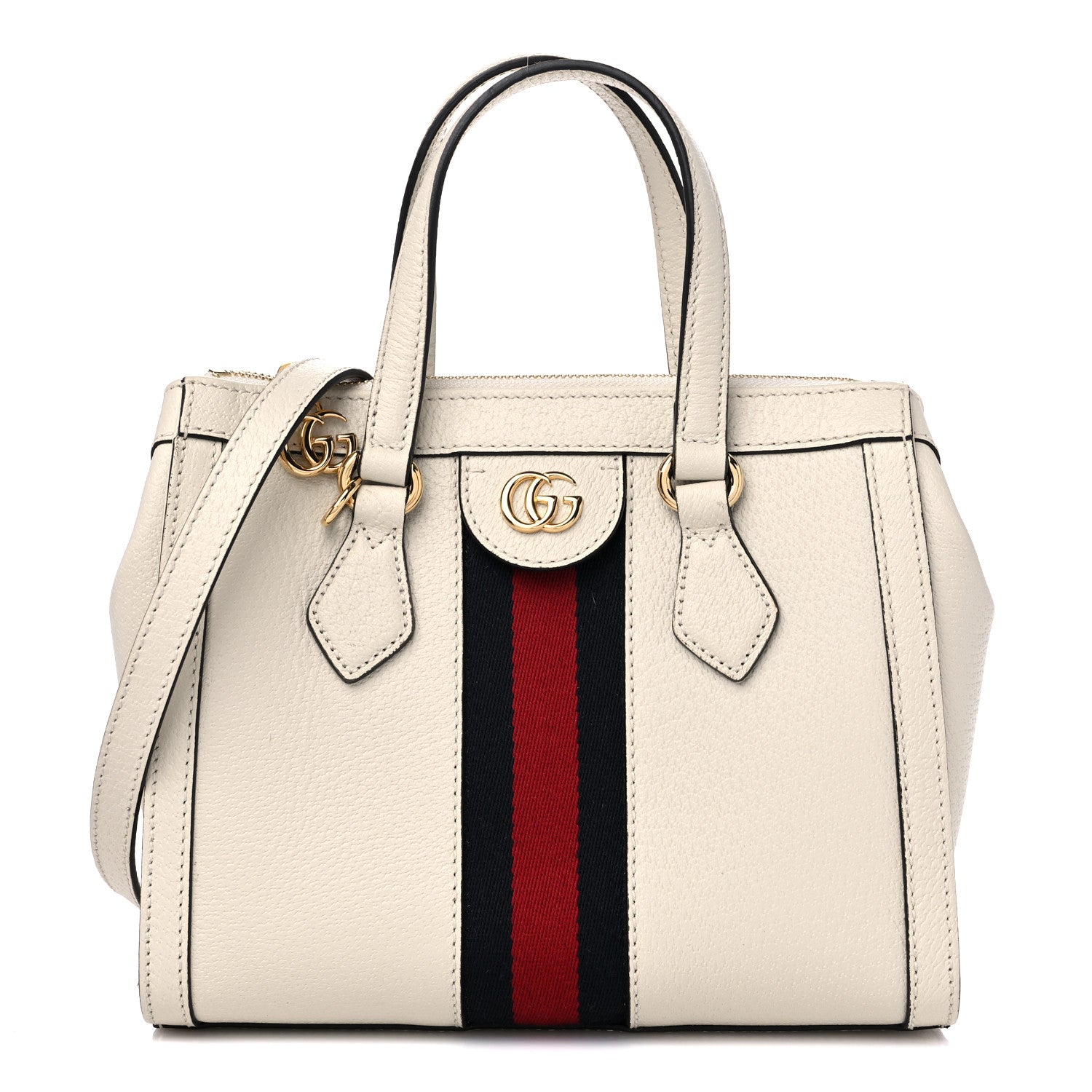 Gucci Textured Calfskin Web Small Ophidia Tote Bag Mystic White 1 of 11