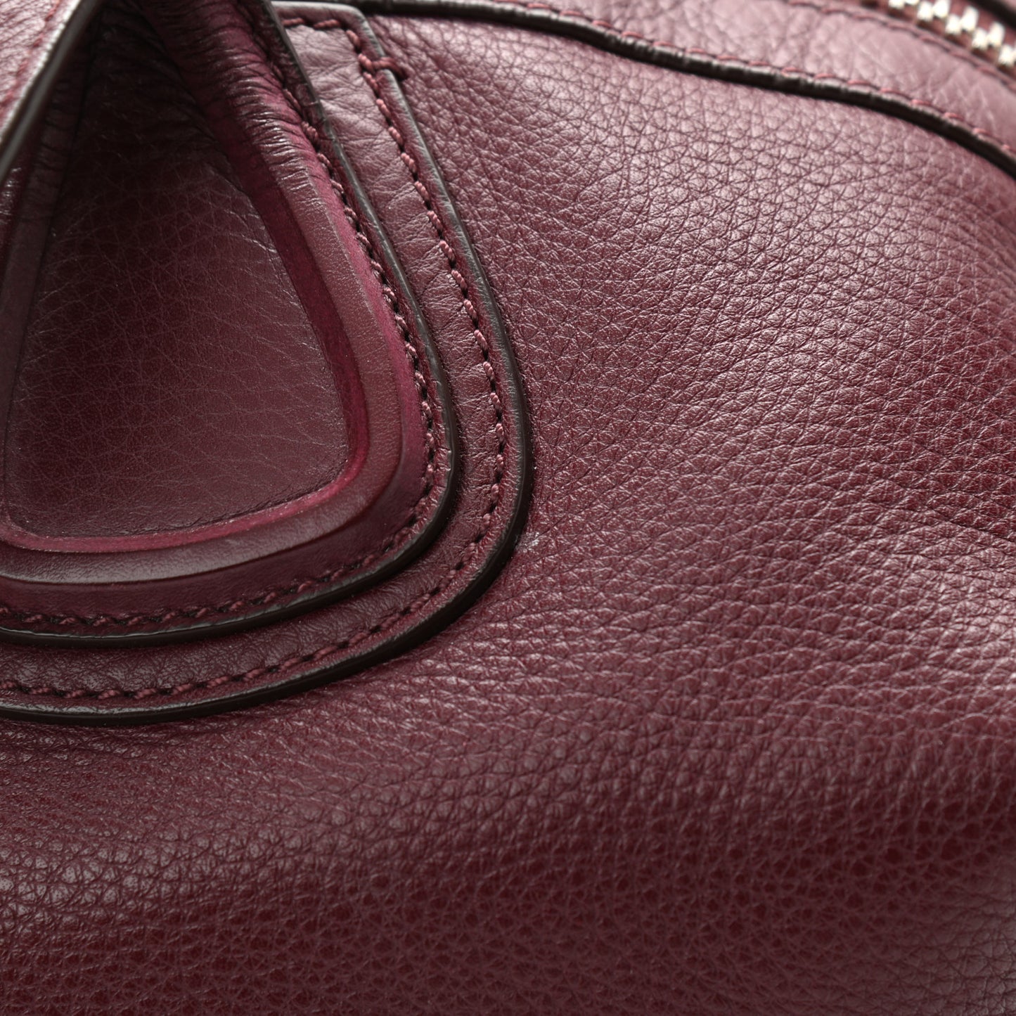 Waxy Grained Calfskin Medium Nightingale Oxblood