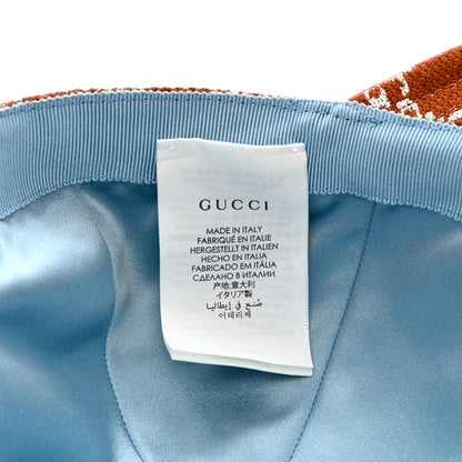 Gucci Canvas Lame GG Monogram Rush Baseball Hat M Burnt Orange Silver 9 of 9