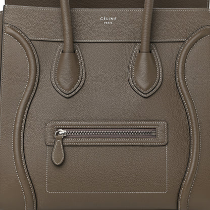 Celine Drummed Calfskin Mini Luggage Bag Souris 7 of 11
