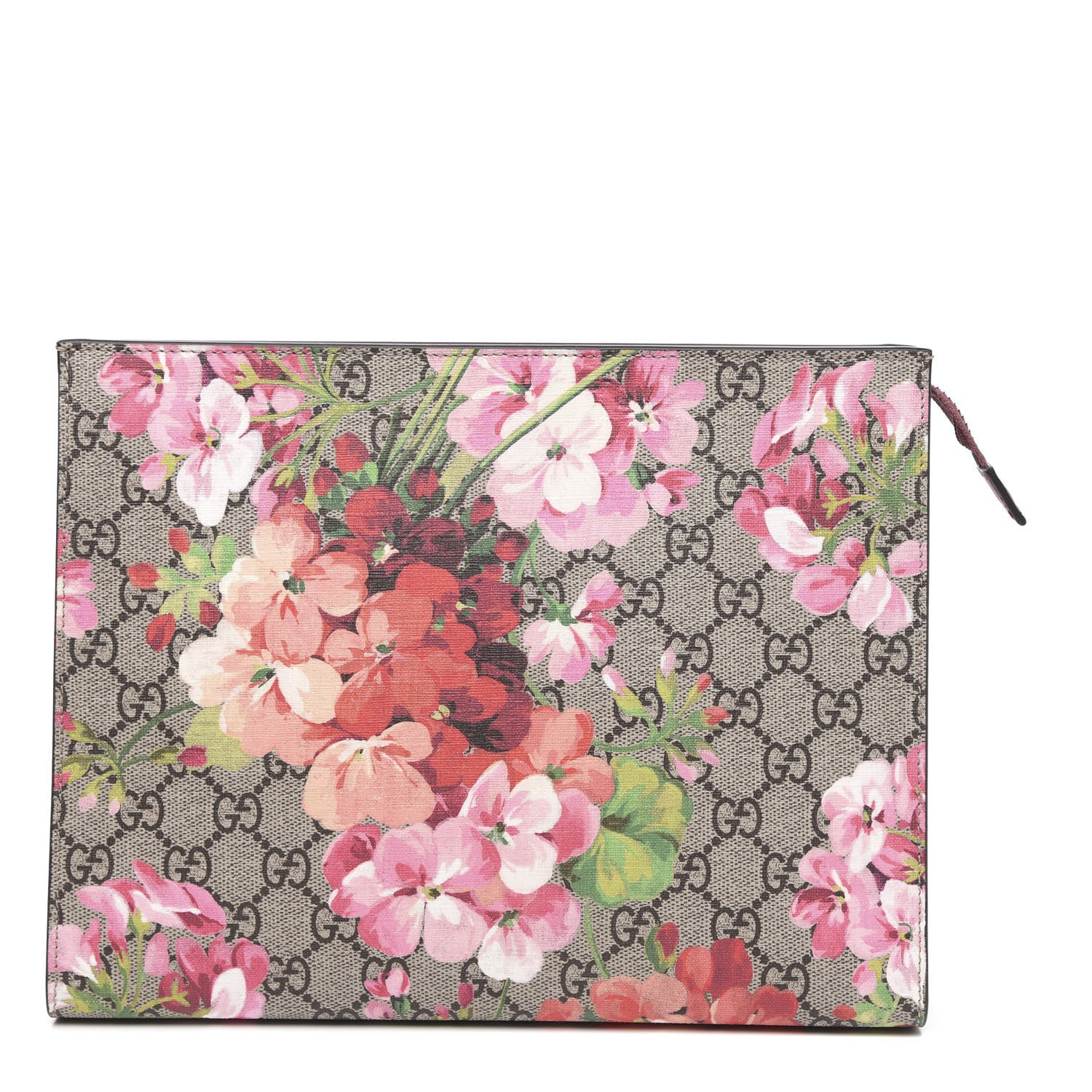 Gucci GG Supreme Monogram Blooms Large Cosmetic Case Beige Multicolor Dry Rose 1 of 10
