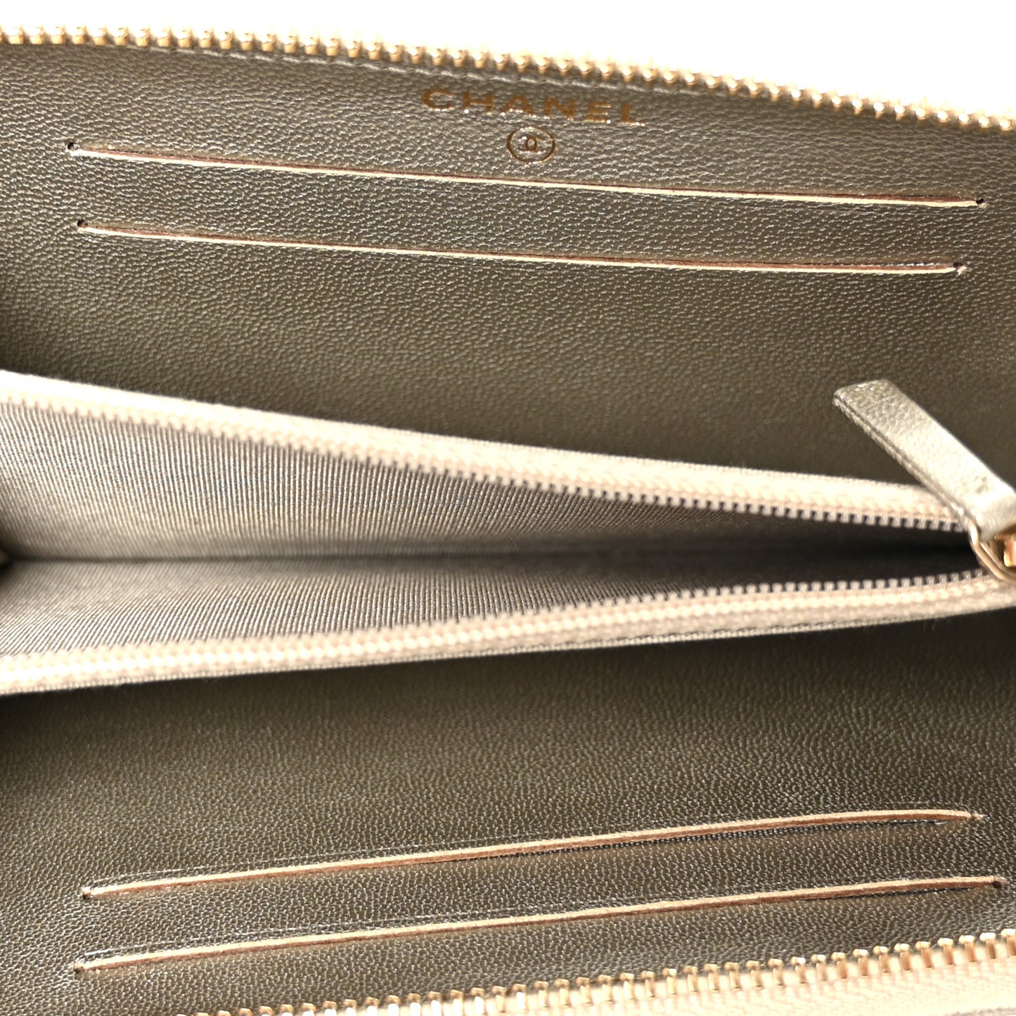 Metallic Sheepskin Chevron Quilted Medium Mademoiselle Vintage Zip Around Wallet Silver