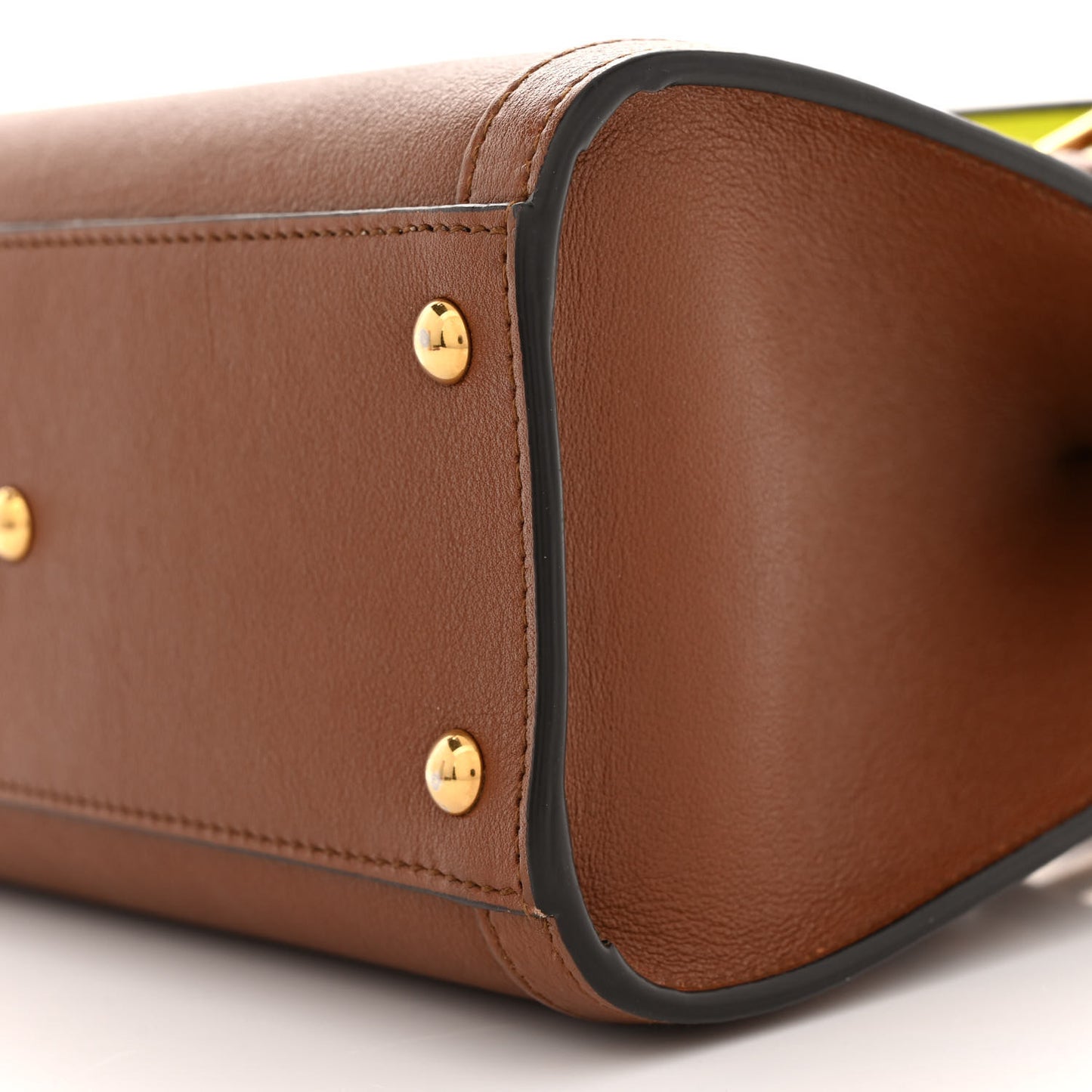 Wonka Grain Calfskin Mini Diana Tote Bag Cuir Yellow Fluo