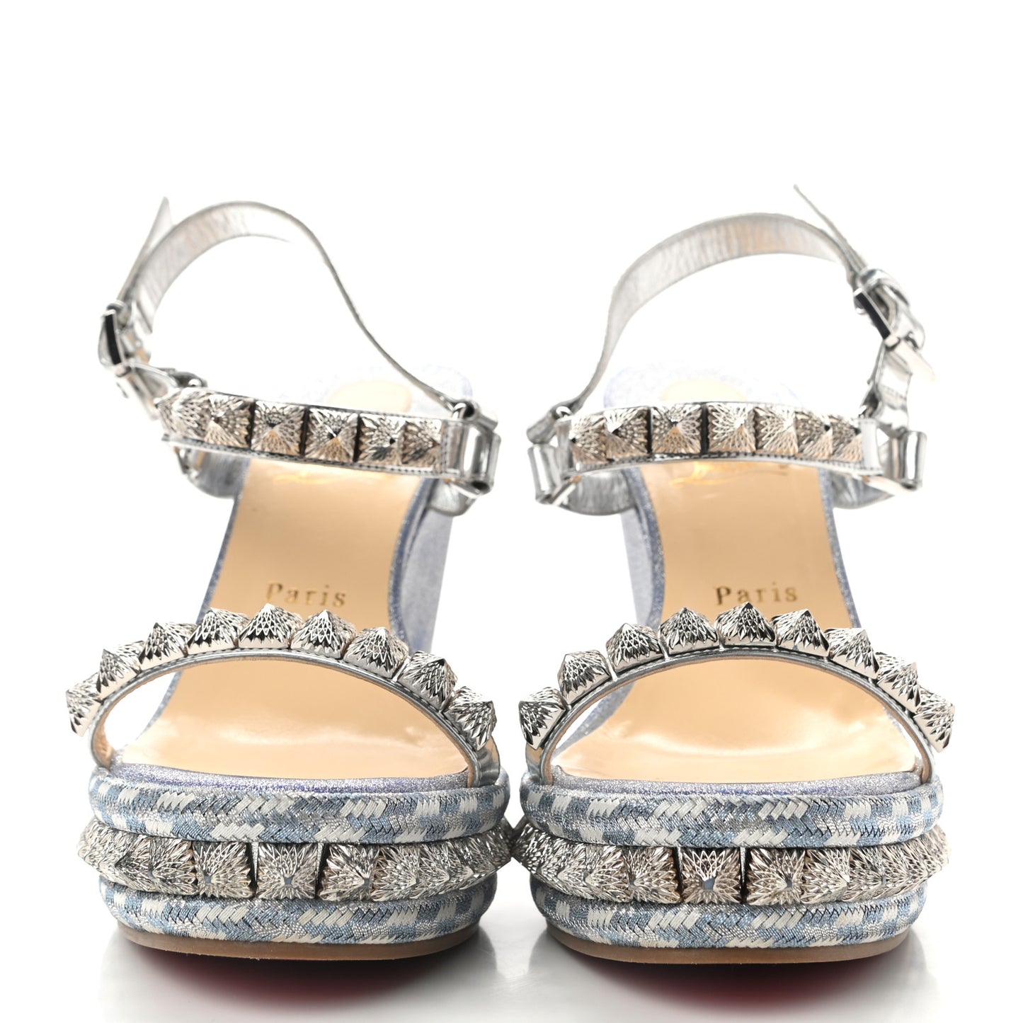 Mini Glitter Pira Ryad 110 Wedge Sandals 40 Silver
