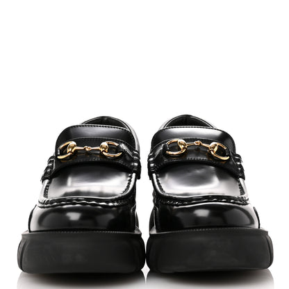 Gucci Magnum Calfskin Nappa Samoa Womens Horsebit Platform Chunky Lug Sole 40mm Loafers 41 Black 3 of 8