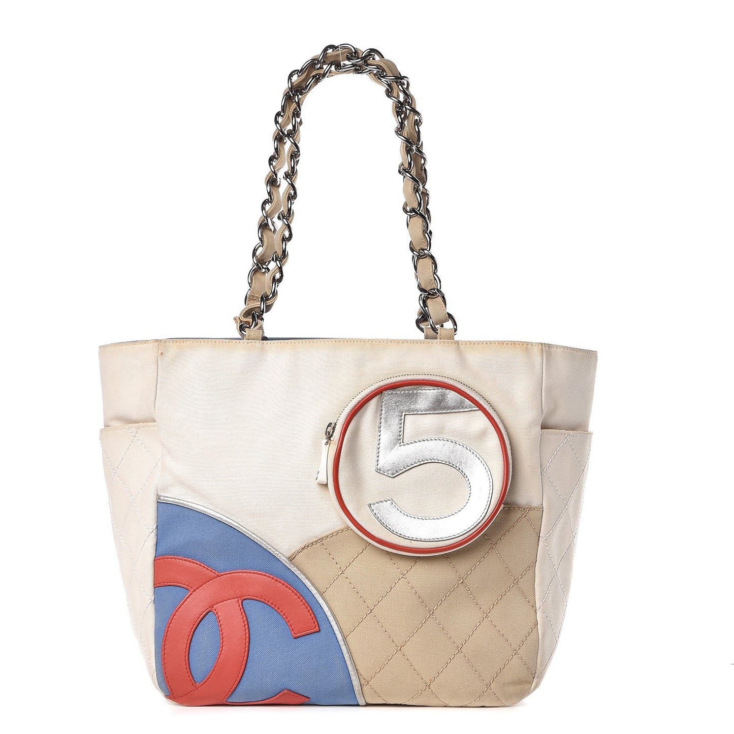 Canvas Quilted N°5 Shopping Tote Beige