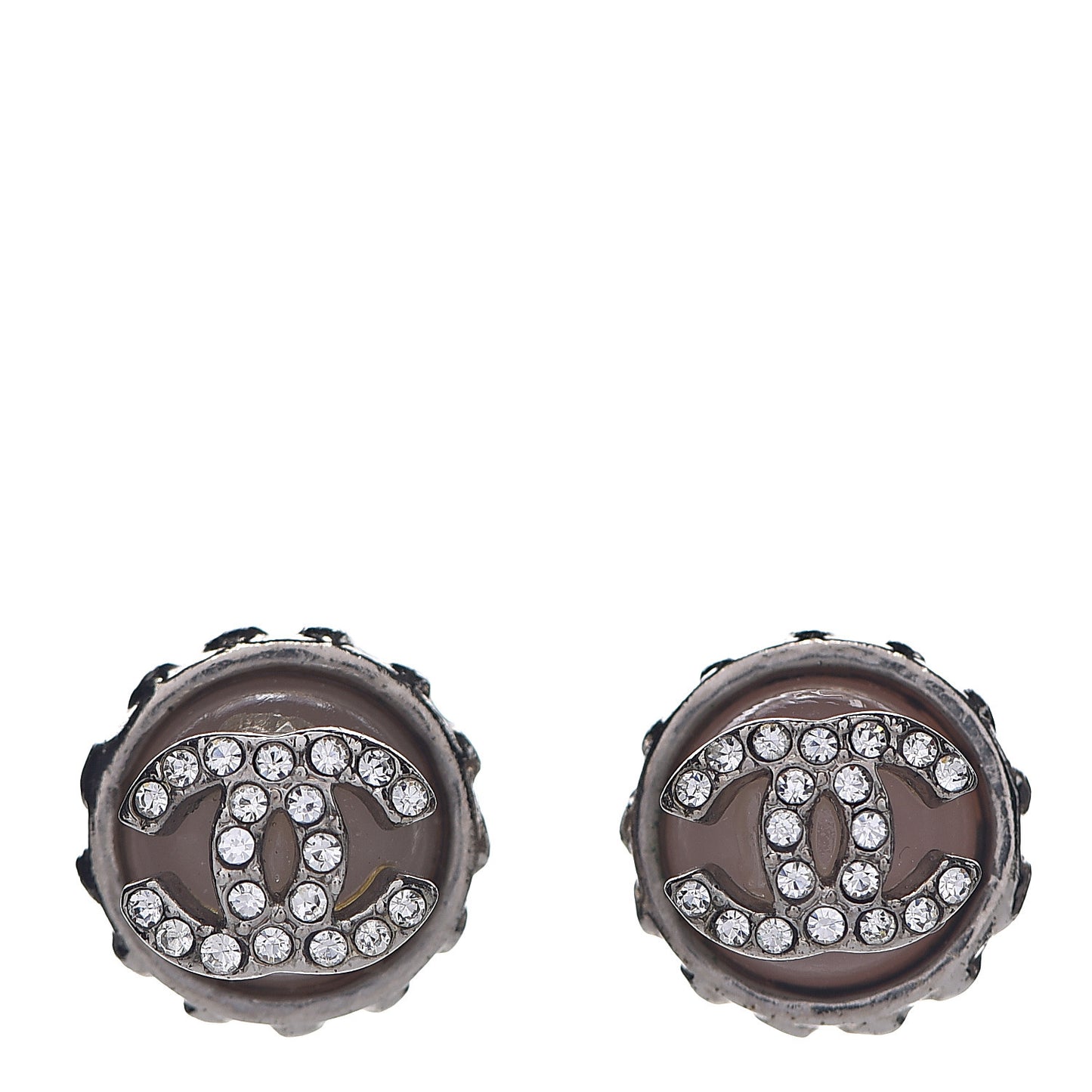 Resin CC Earrings Pink Silver