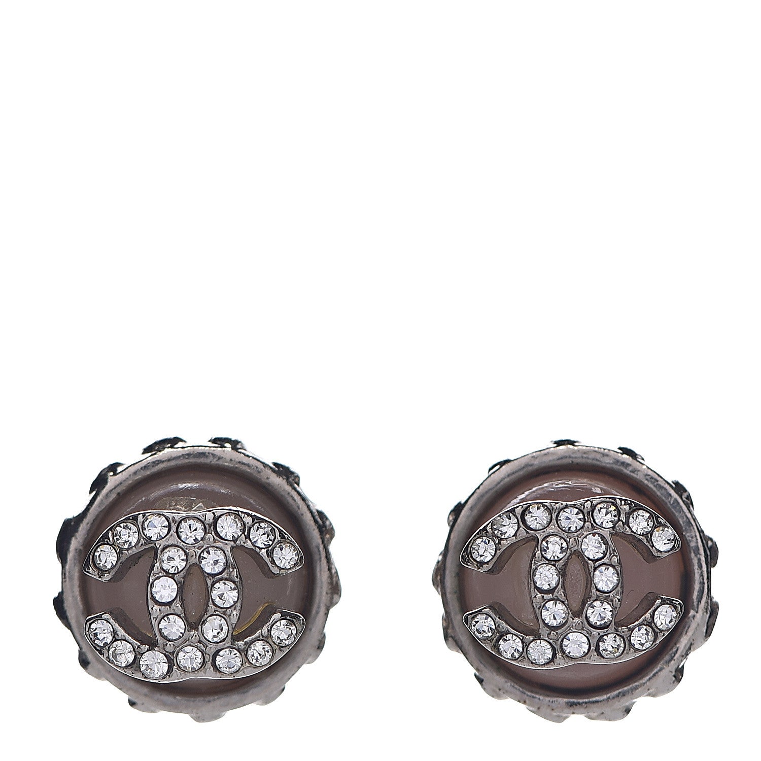 Chanel Resin CC Earrings Pink Silver 1 of 4