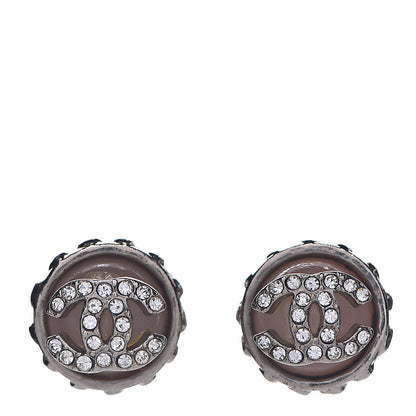 Chanel Resin CC Earrings Pink Silver 1 of 4