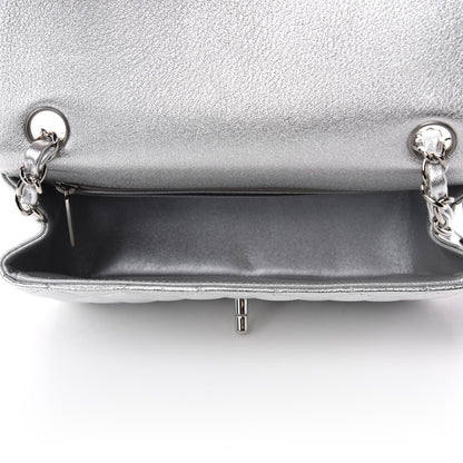Chanel Metallic Lambskin Quilted Mini Rectangular Flap Silver 5 of 10