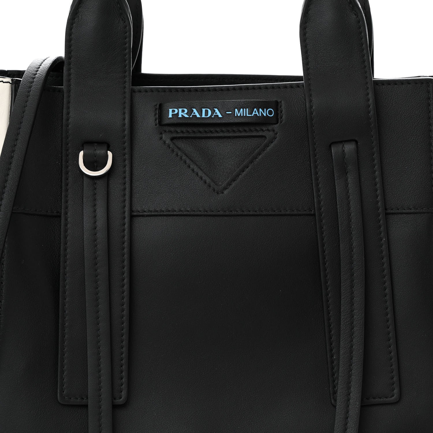 Prada Grace Lux Light Small Ouverture Shoulder Bag Black White 9 of 11