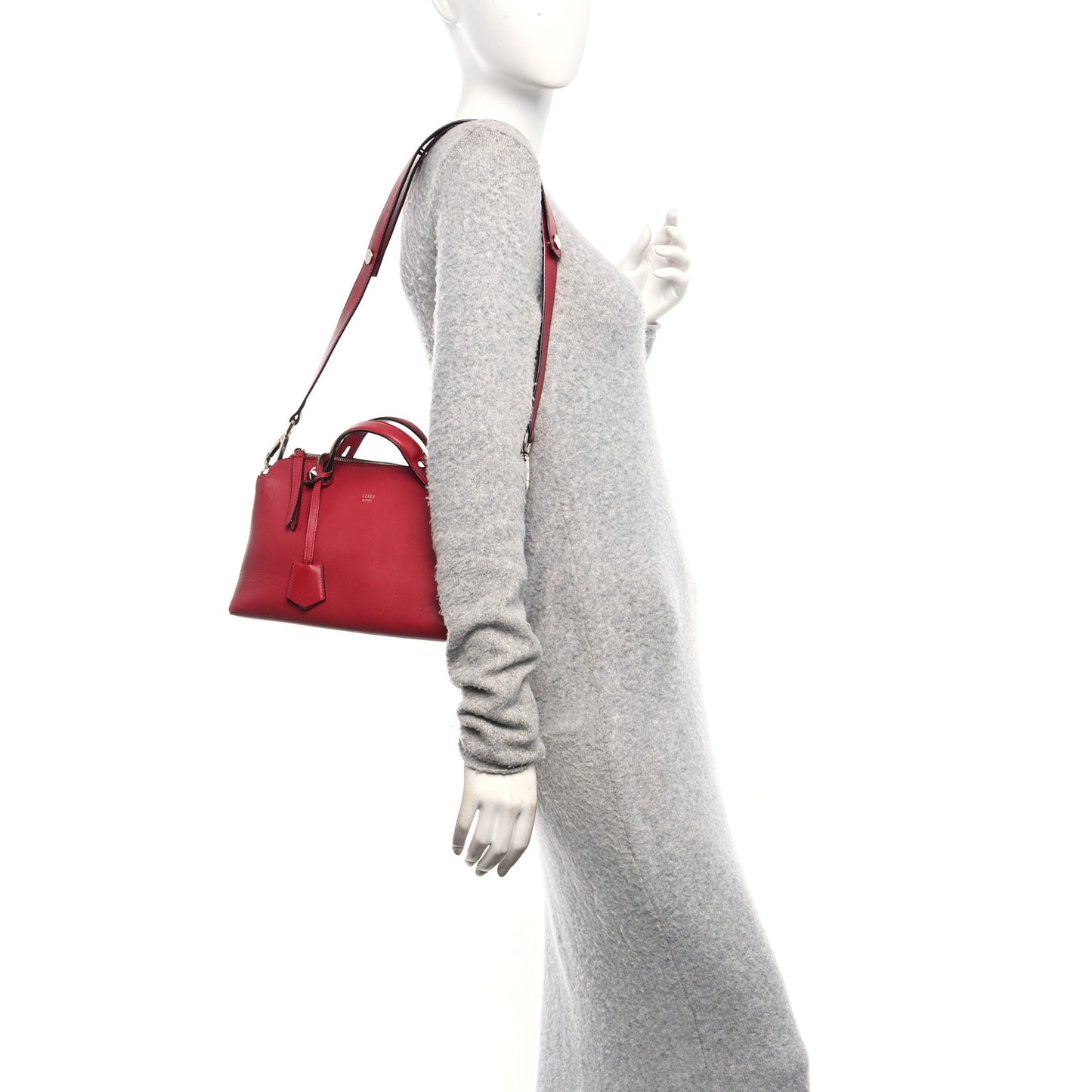 Vitello Dolce Marmol Medium By The Way Boston Bag Ciliegia