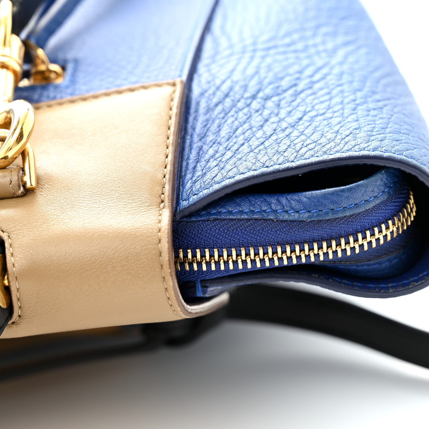 Celine Elephant Calfskin Mini Tri-Color Belt Bag Indigo 13 of 16
