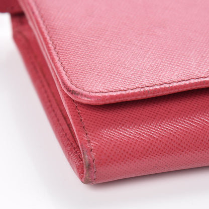 Prada Saffiano Metal Oro Chain Wallet Peonia 17 of 22