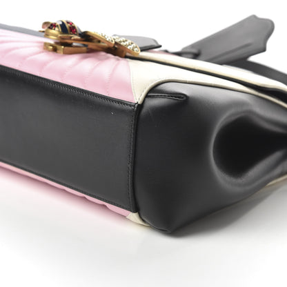 Gucci Calfskin Bamboo Trapuntata Queen Margaret Top Handle Bag Blue Agata Hibiscus Red Mystic White Sugar Pink 7 of 10