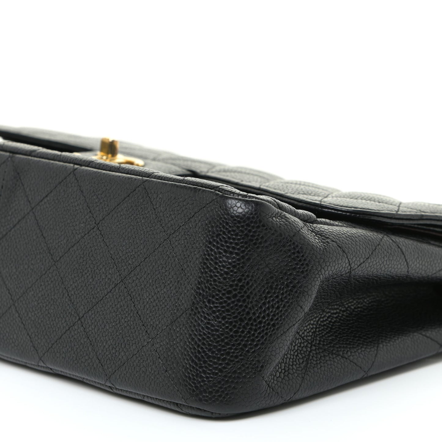 Caviar Quilted Jumbo Double Flap Black
