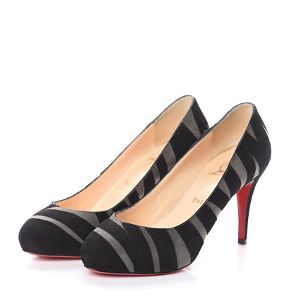Christian Louboutin Suede Okapi 90 Pumps 36.5 Grey Black 3 of 7