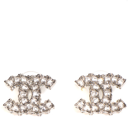 Chanel Crystal CC Earrings Silver 1 of 4