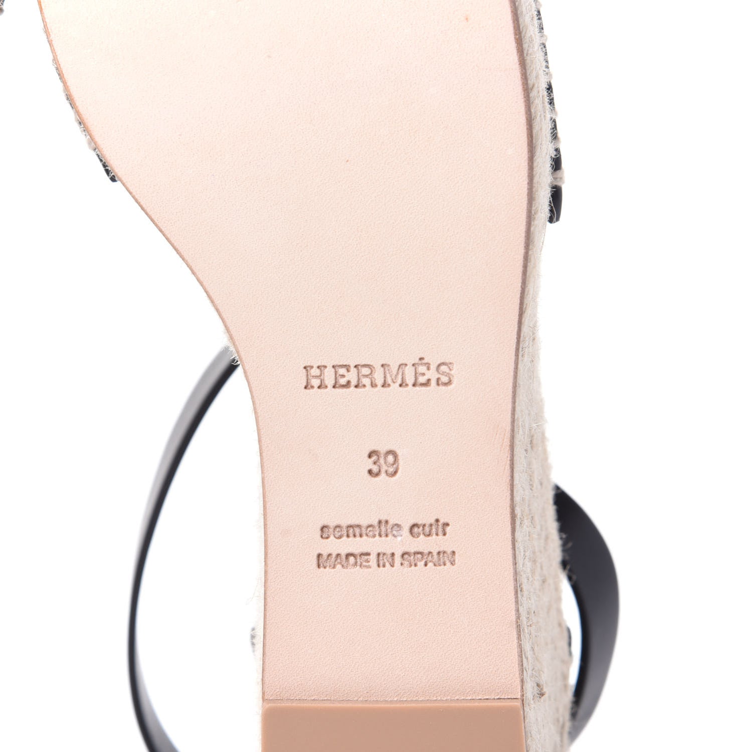 Hermes Calfskin Tipoli Espadrille Wedges 39 Black 8 of 10