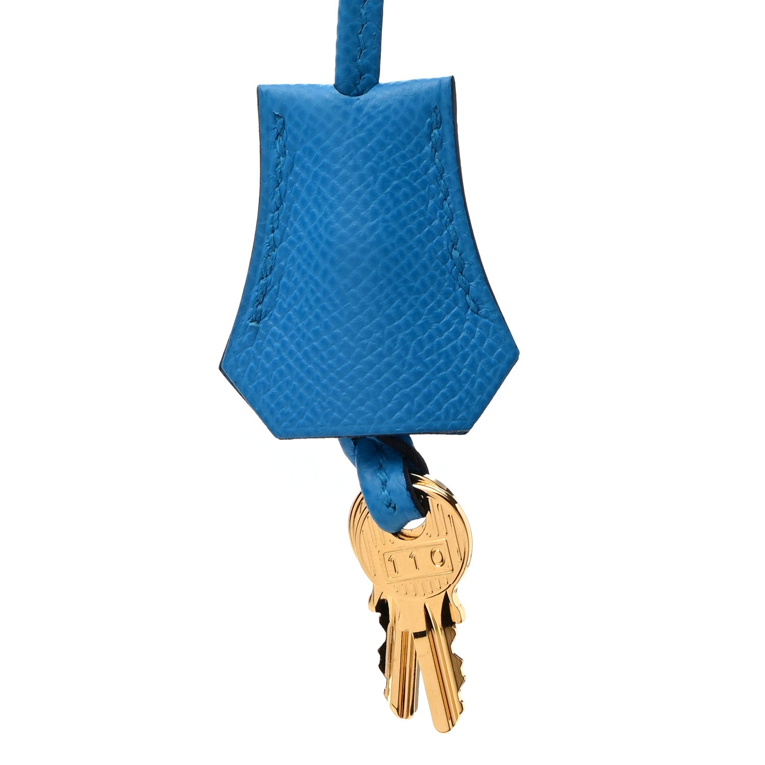 Hermes Epsom Lock and Key Clochette Set Bleu Frida 4 of 4