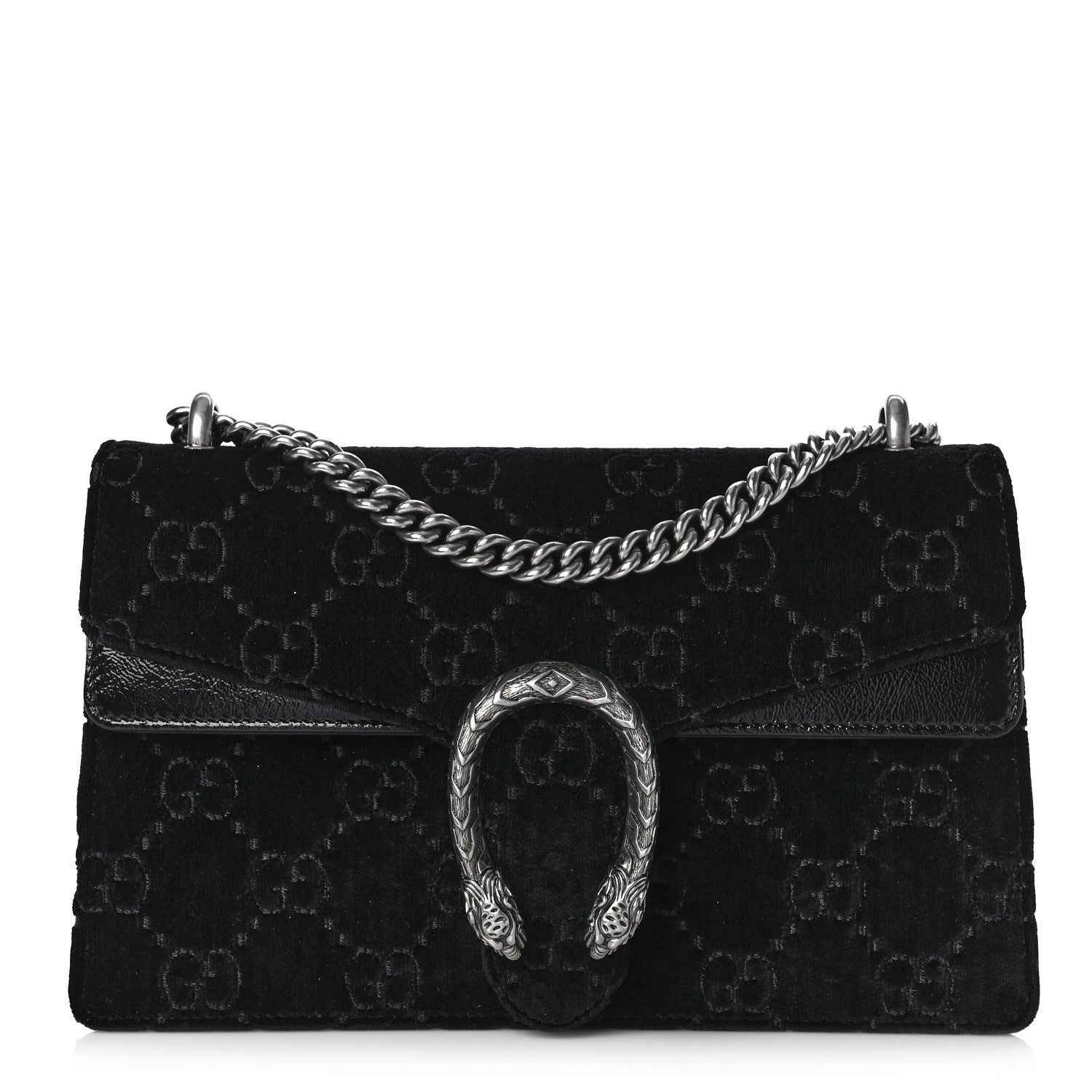 Gucci Velvet GG Monogram Small Dionysus Shoulder Bag Black 1 of 12