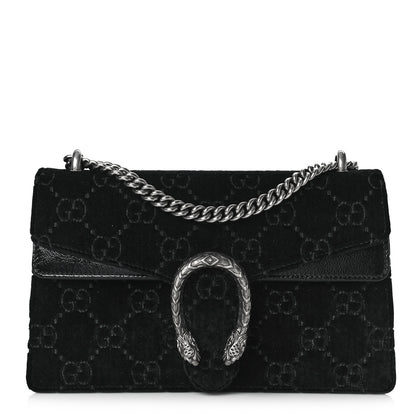 Gucci Velvet GG Monogram Small Dionysus Shoulder Bag Black 1 of 12