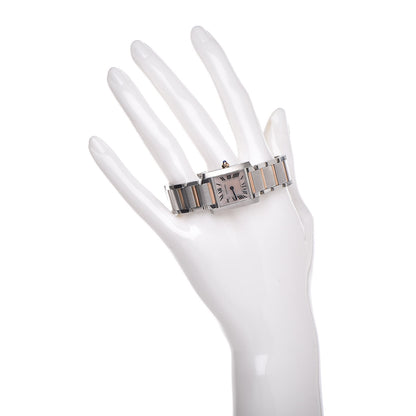 Cartier Stainless Steel 18K Pink Gold Mother of Pearl 20mm Tank Francaise Quartz Watch 2 of 7