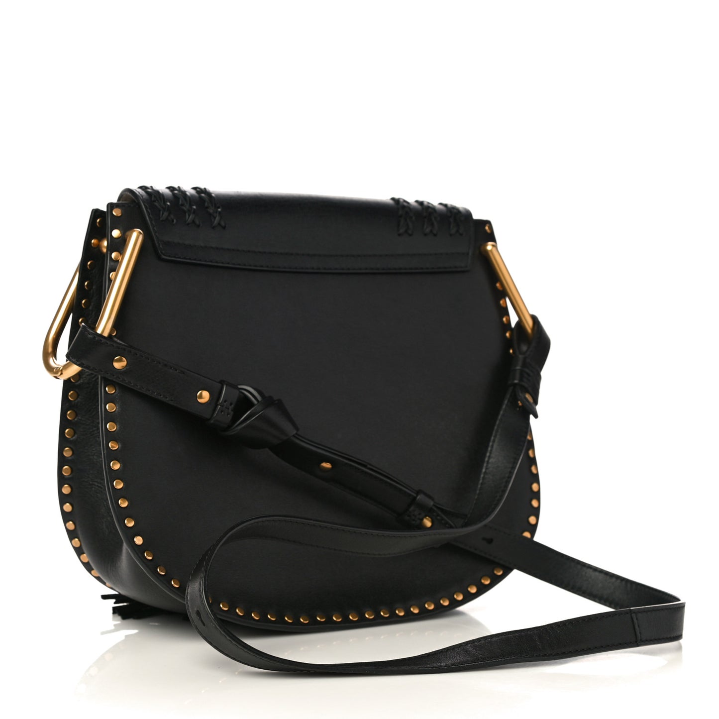 Calfskin Braided Medium Hudson Shoulder Bag Black