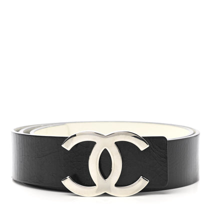Chanel Patent Calfskin CC Reversible Belt 90 Black White 1 of 4