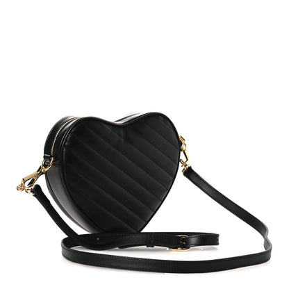 Gucci Calfskin Matelasse DDiagonal Mini Interlocking G Heart Shoulder Bag Black 5 of 21