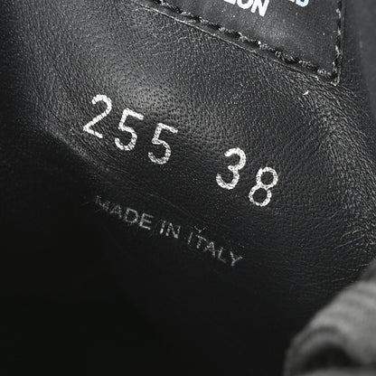 Prada Spazzolato Rois Nylon Metal Triangle Logo Monolith Pouch Pocket 55mm Boots 38 Black 7 of 7