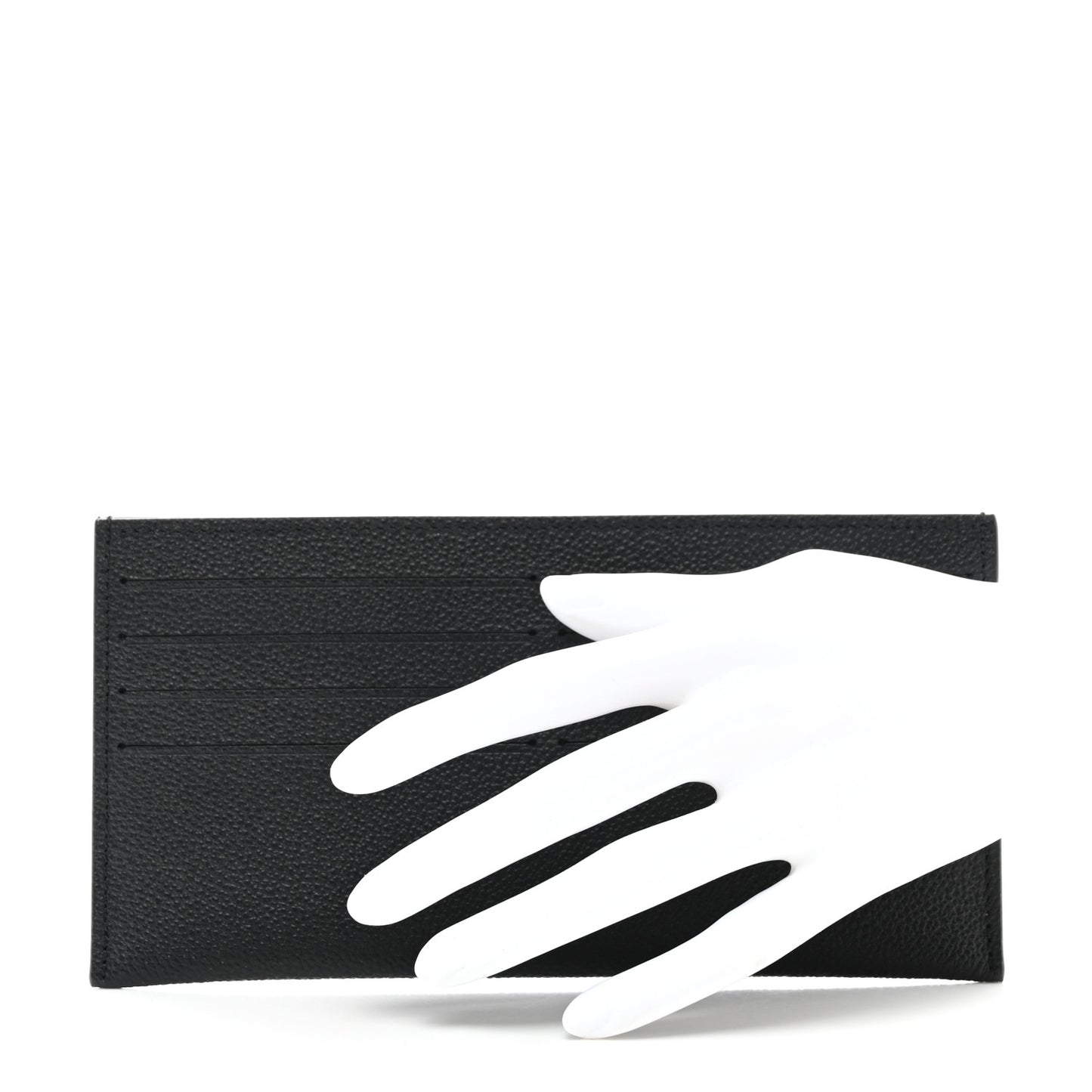 Calfskin Felicie Chain Wallet Card Holder Insert Black