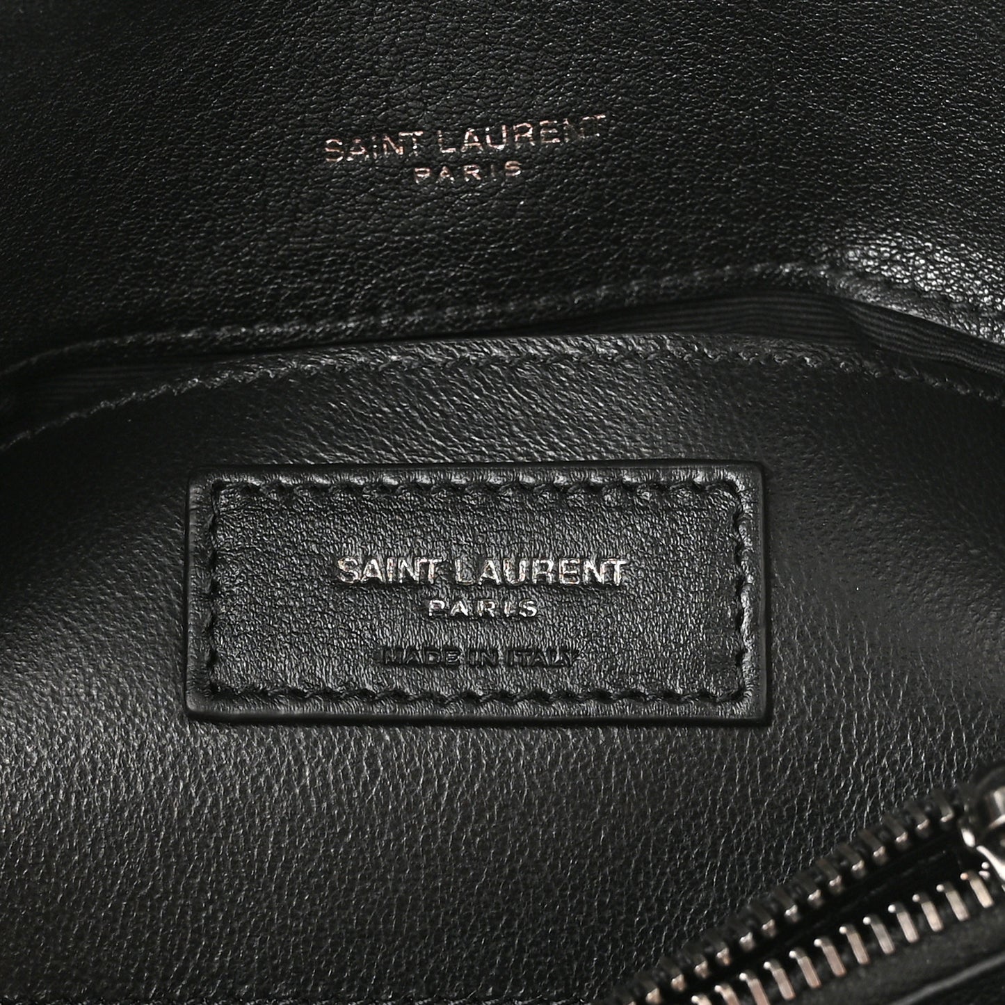 Sheepskin Matelasse Chevron Monogram Medium College Bag Black
