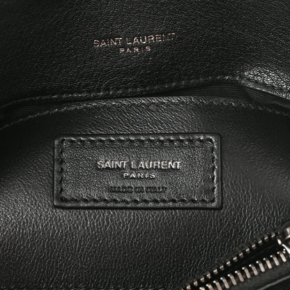 Saint Laurent Sheepskin Matelasse Chevron Monogram Medium College Bag Black 7 of 13