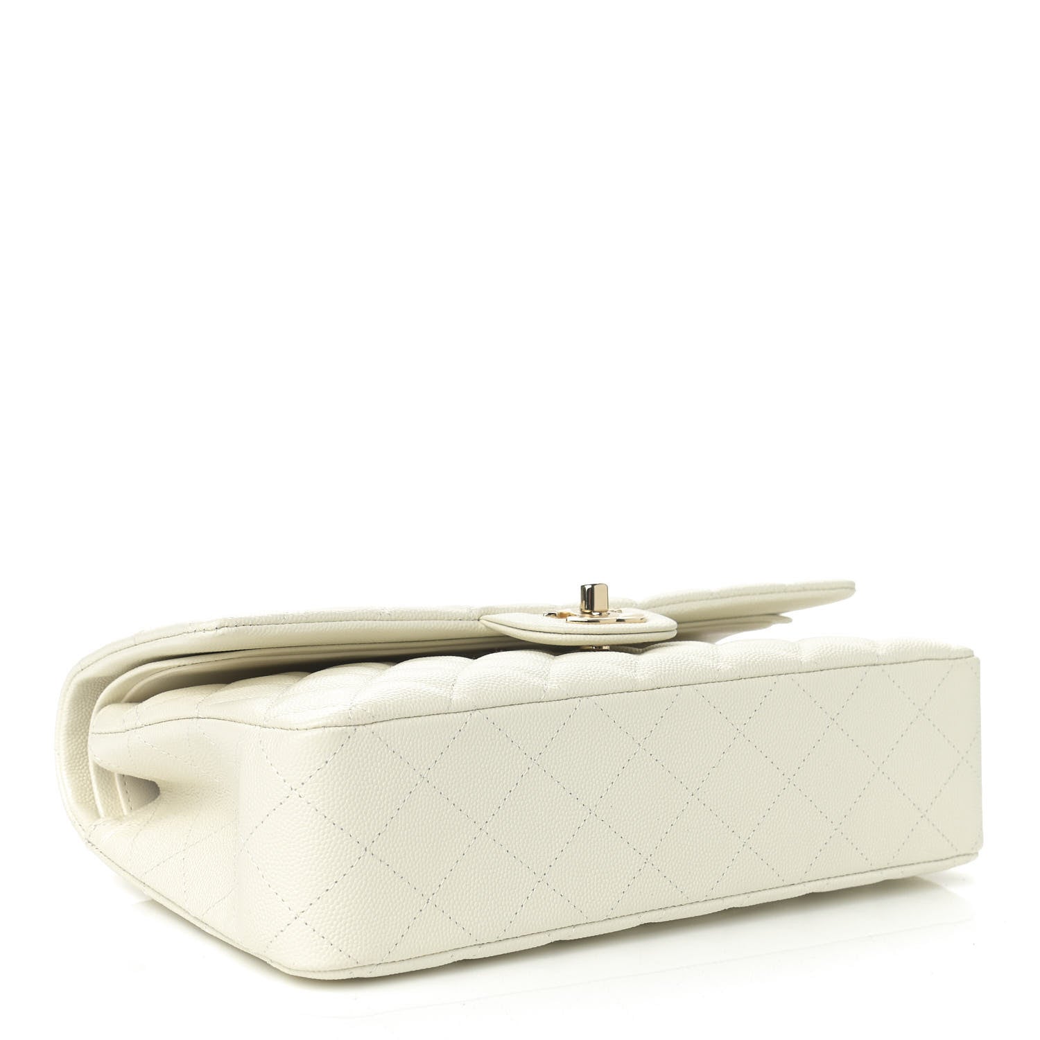 Chanel Caviar Quilted Medium Double Flap White 4 of 11
