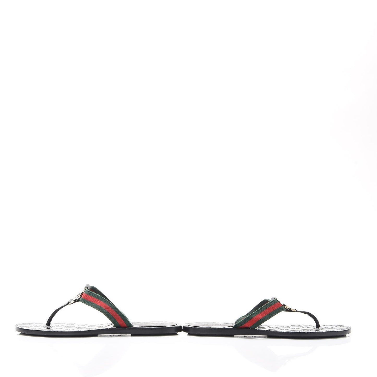 Nylon Guccissima Web Womens Thong Sandals 37 Green Red Black