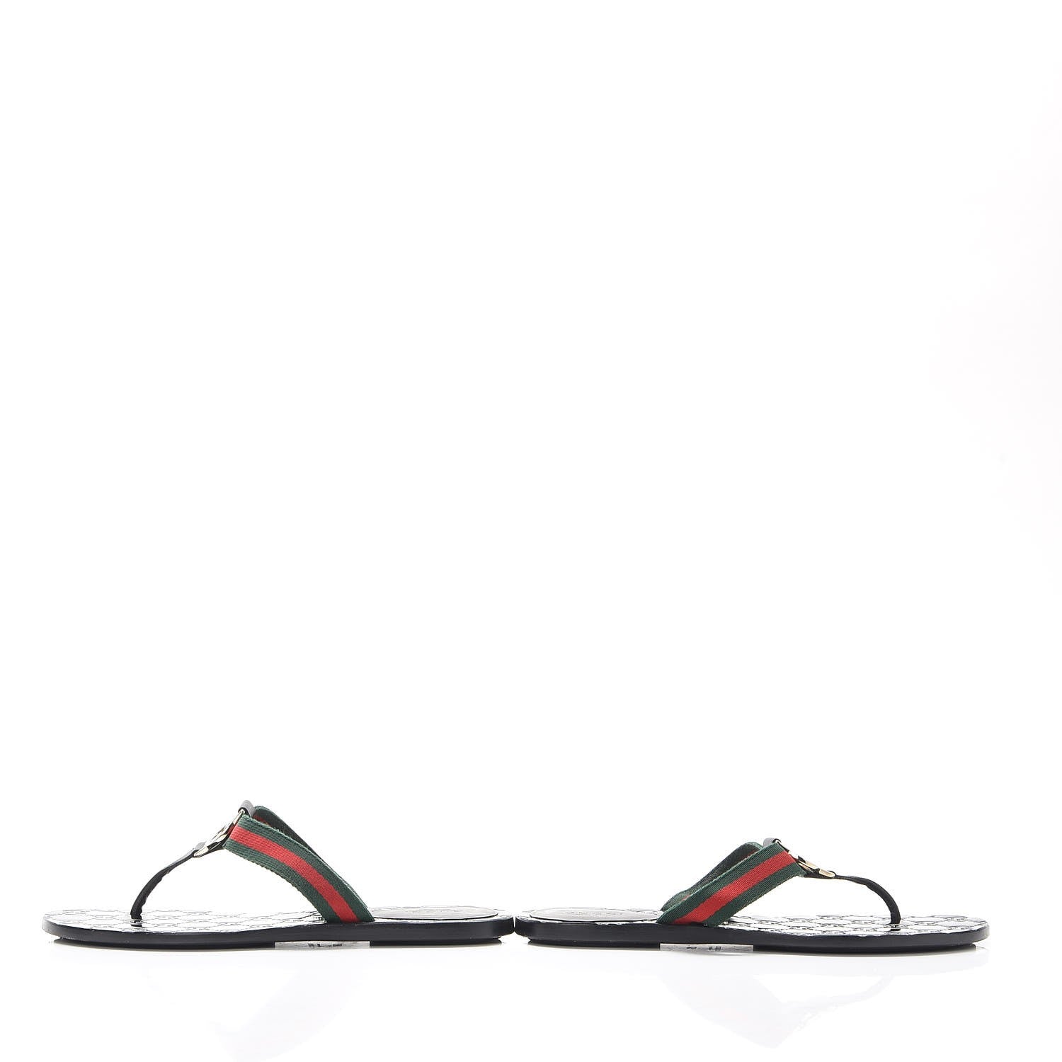 Gucci Nylon Guccissima Web Womens Thong Sandals 37 Green Red Black 6 of 17