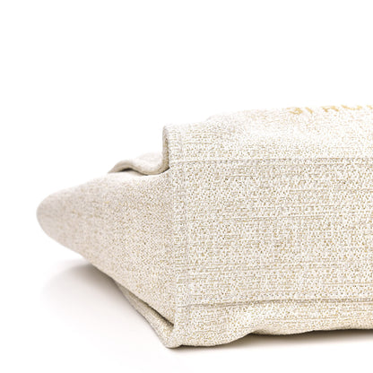 Chanel Lurex Boucle Large Deauville Tote Ivory 8 of 10