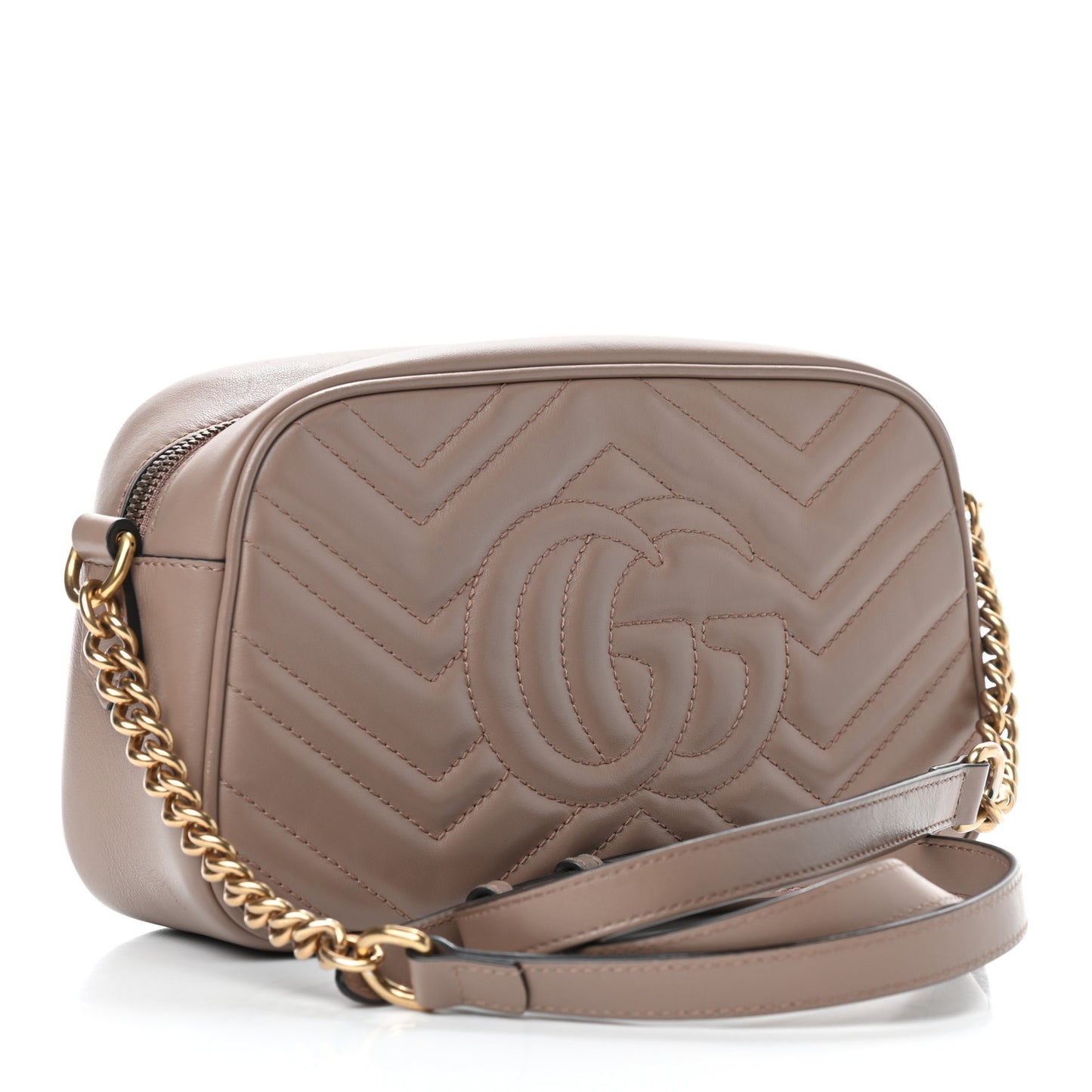 Calfskin Matelasse Small GG Marmont Chain Shoulder Bag Porcelain Rose
