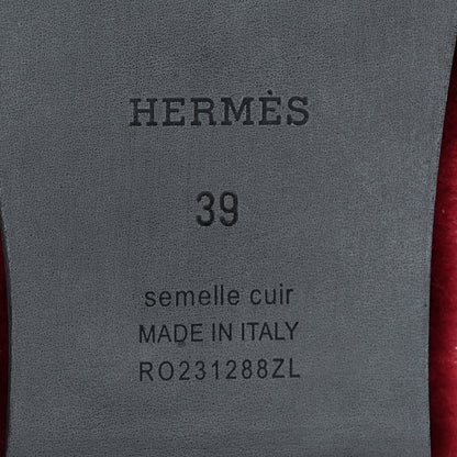 Hermes Woolskin Oran Sandals 39 Rouge H 7 of 9