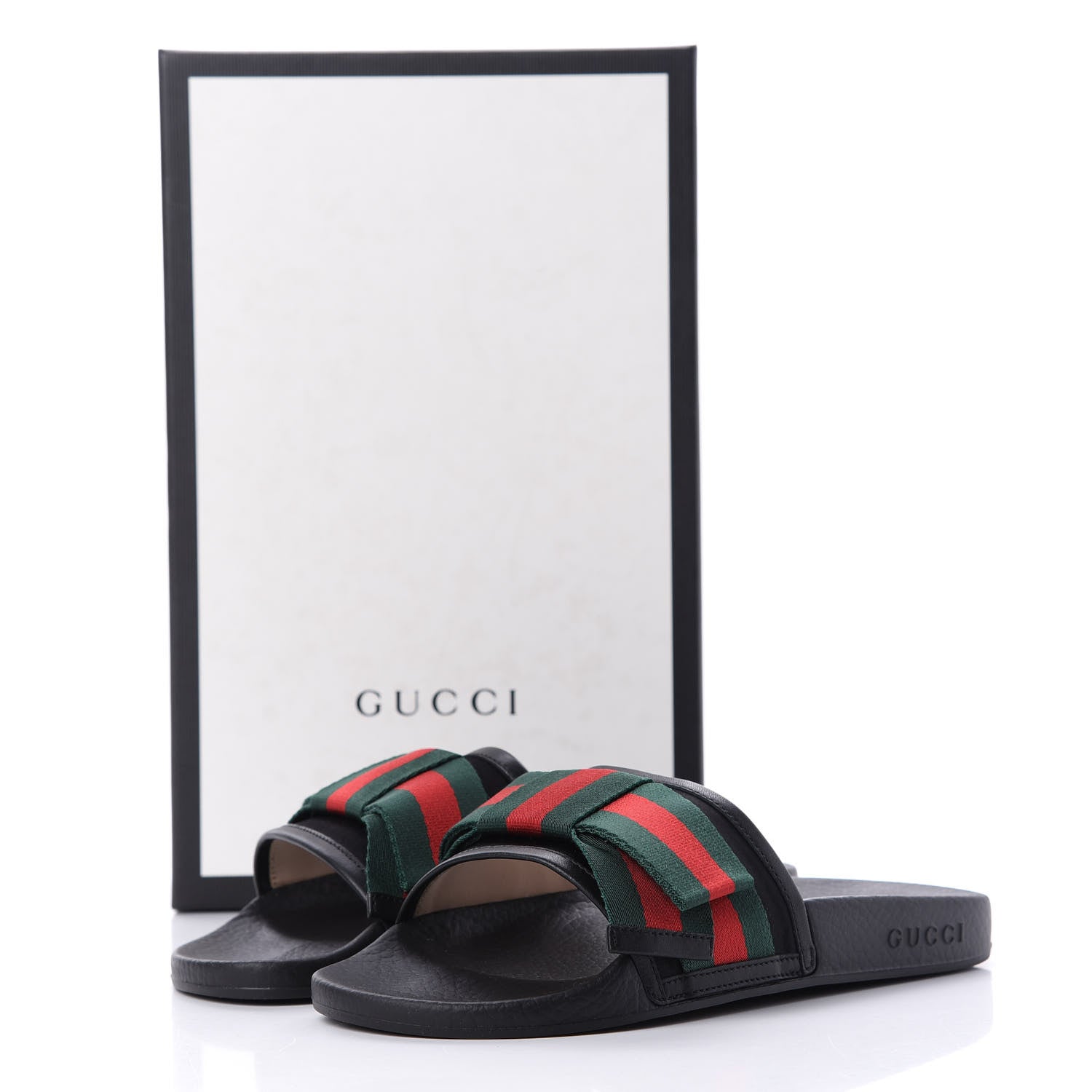 Gucci Satin Web Bow Slide Sandals 38 Black 10 of 10