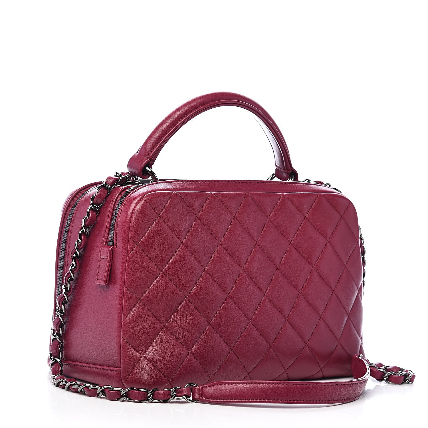 Chanel Lambskin Quilted Medium Trendy CC Bowling Bag Dark Pink 3 of 12