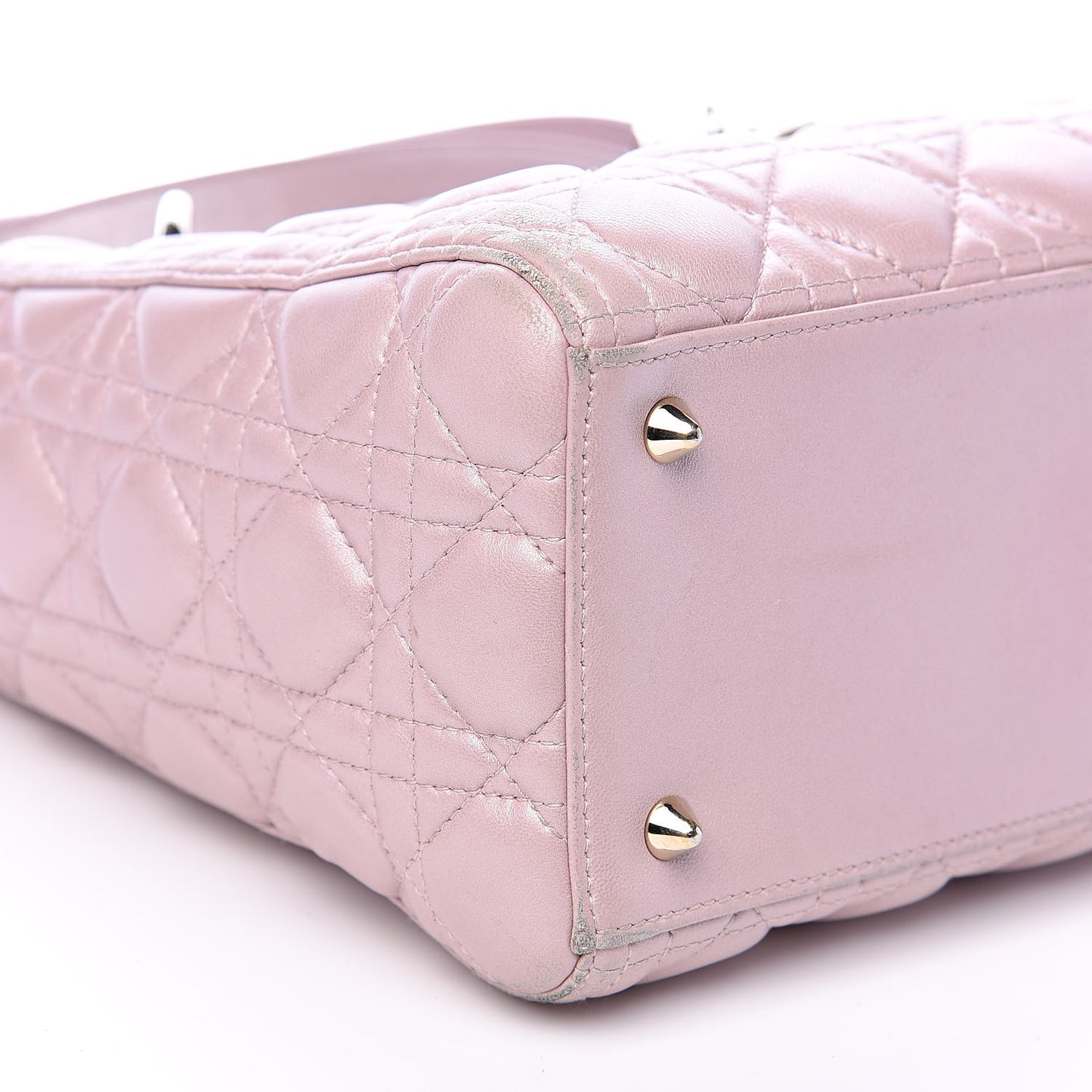Pearly Lambskin Cannage Medium Lady Dior Lotus