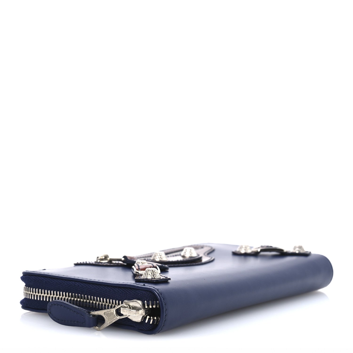 Balenciaga Smooth Calfskin Metallic Patent Giant 12 Silver Hardware Continental Zip Around Wallet Ultraviolet 4 of 8